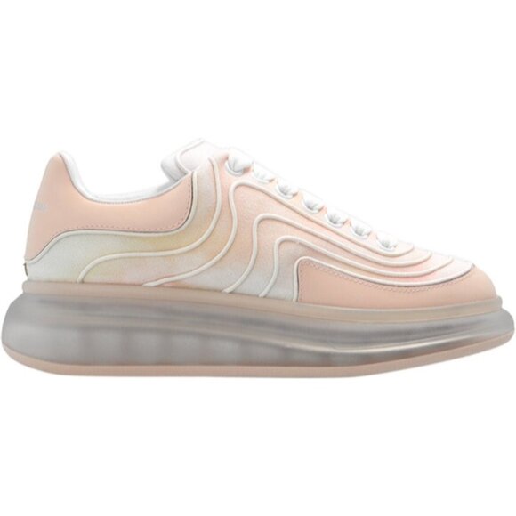 Alexander McQueen's Oversized Waves Knit low-top Sneakers For Women Pink Swirl 3